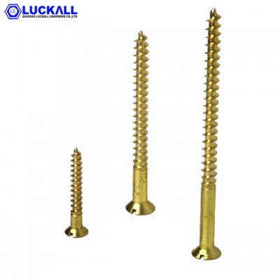 Solid Brass Countersunk Wood Screw 10x1-1/2"