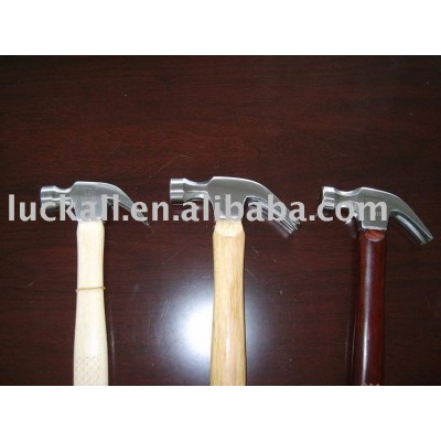 American type claw hammer with wooden handle