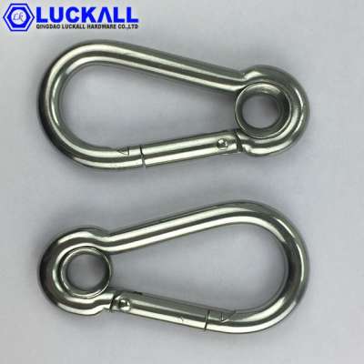 High Quality Stainless Steel Snap Spring Hook With Thimble Eye Carabiner Hook Quick Link For Rigging 8mm